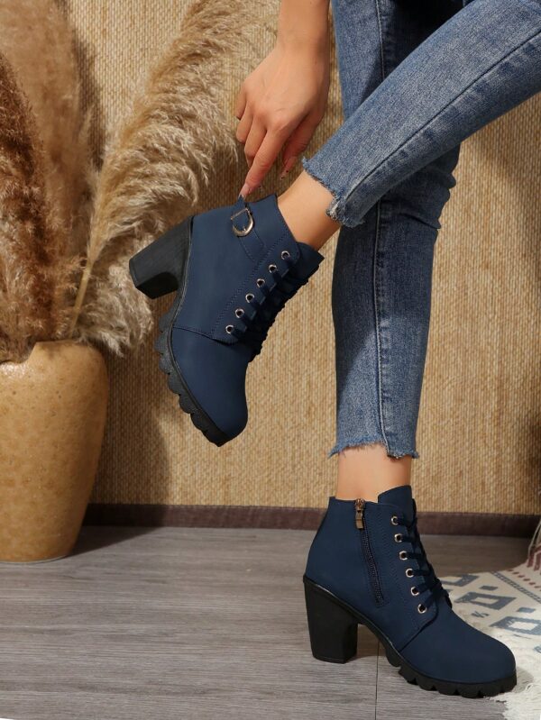 Botines de Tacón Grueso y Cordones Estilo Británico - Image 11