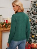 Sweater Puntilla Lunares, Manga Larga y Hombros Caídos