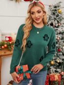 Sweater Puntilla Lunares, Manga Larga y Hombros Caídos