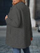 Chaqueta Midi Casual de Cuello Alto para Mujer