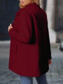 Chaqueta Midi Casual de Cuello Alto para Mujer