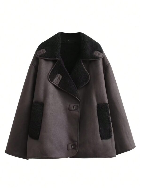Abrigo de Lana de Oveja y Gamuza para Otoño e Invierno - Image 9