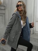 Abrigo Acolchado Casual con Capucha y Cintura Ajustable