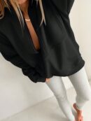 Buzo Cuello Alto con Medio Cierre y Capucha - Estilo Casual
