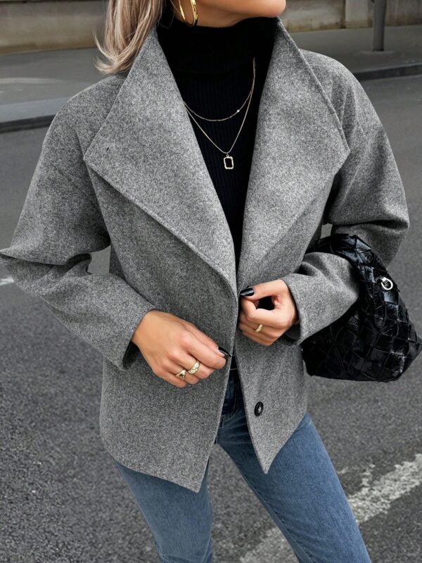 Abrigo Casual Cuello Alto con Botones y Mangas Largas - Image 6