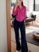 Blusa de Mujer Larga y Simple con Mangas Largas