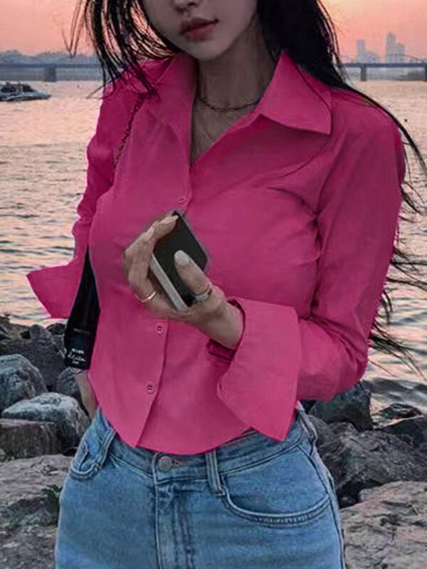 Blusa de Mujer Larga y Simple con Mangas Largas - Image 34