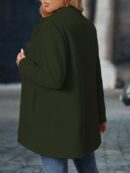 Chaqueta Midi Casual de Cuello Alto para Mujer