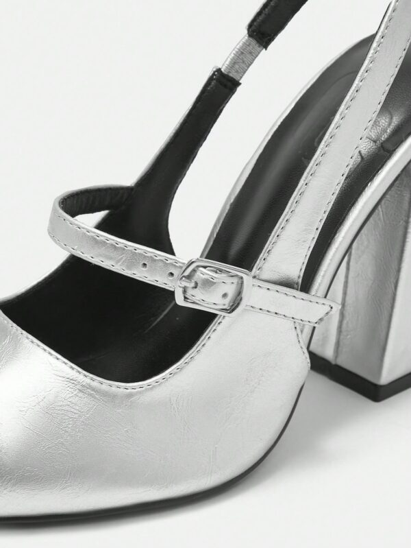 Zapatos de Tacón Grueso en Rojo Vino con Correa en el Tobillo - Image 73