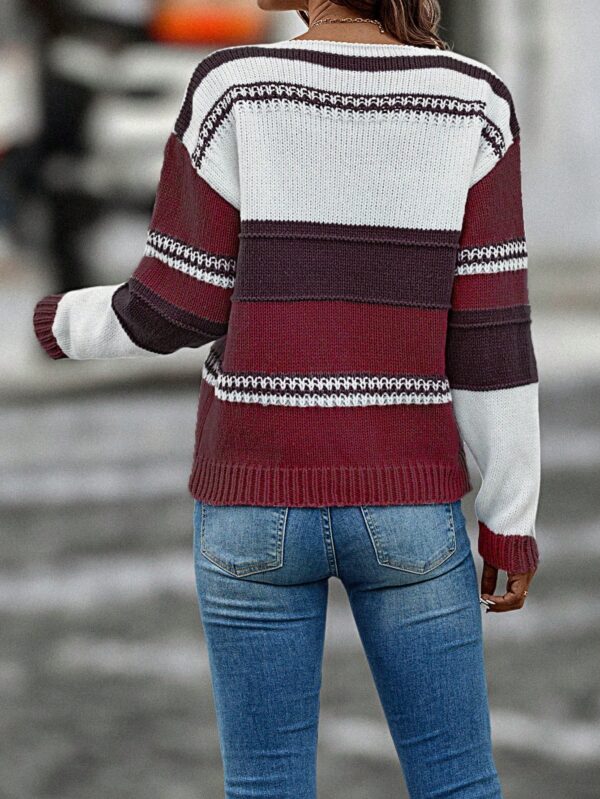 Sweater Multicolor con Hombros Caídos y Manga Larga - Image 20