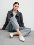 Mocasines de Mujer con Hebilla Metálica y Tacón Plano