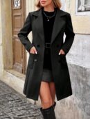 Abrigo de Invierno Elegante de Corte Regular y Doble Botonadura