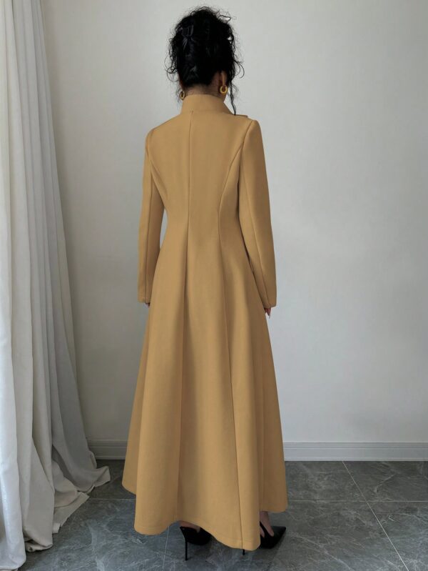 Abrigo Elegante de Invierno de Color Sólido con Cuello Alto - Image 23