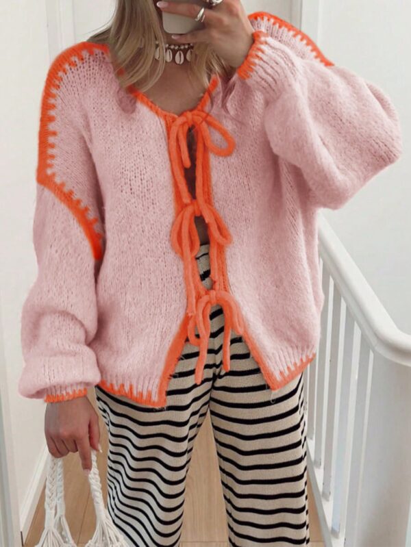 Cardigan Tejido Multicolor de Estilo Francés - Image 3