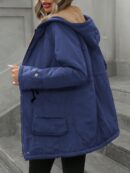 Abrigo Acolchado Casual con Capucha y Cintura Ajustable