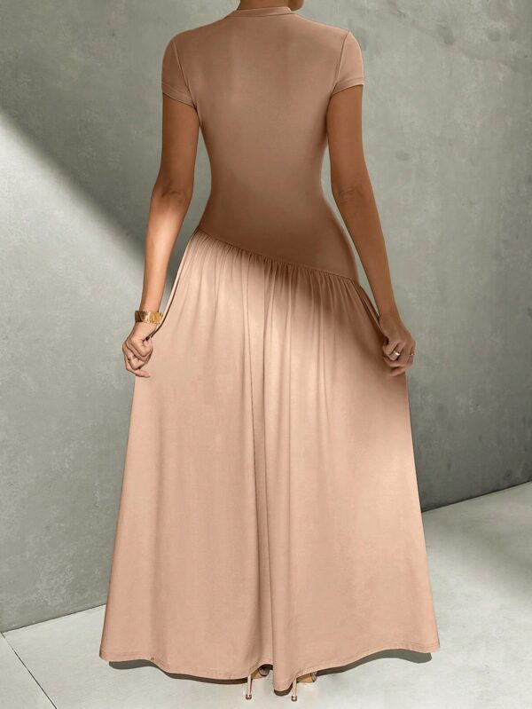 Vestido Midi Asimétrico A-Line Elegante y Simple con Cuello Alto - Image 37