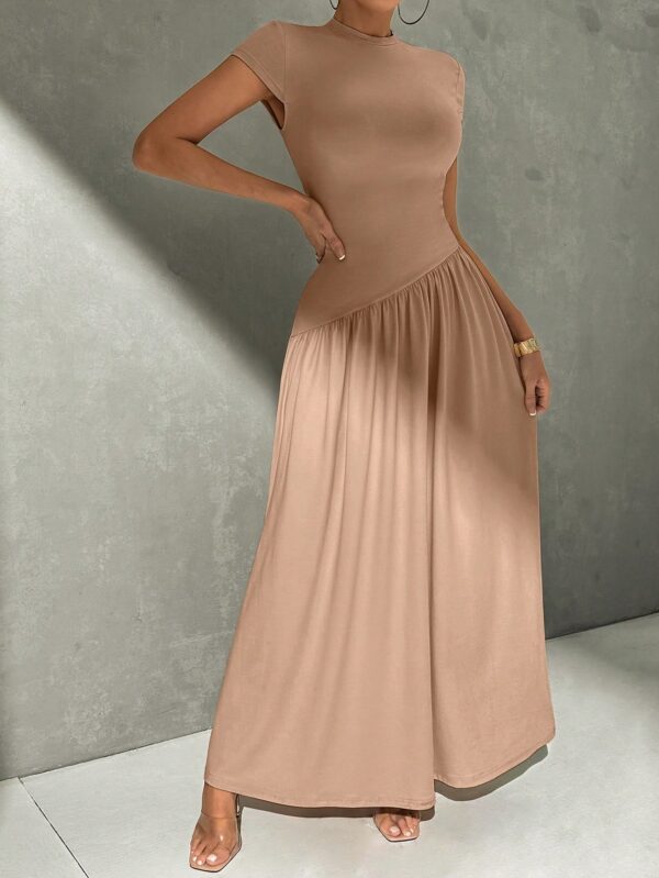 Vestido Midi Asimétrico A-Line Elegante y Simple con Cuello Alto - Image 39