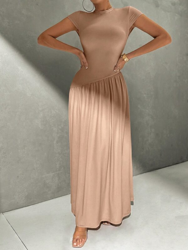 Vestido Midi Asimétrico A-Line Elegante y Simple con Cuello Alto - Image 41
