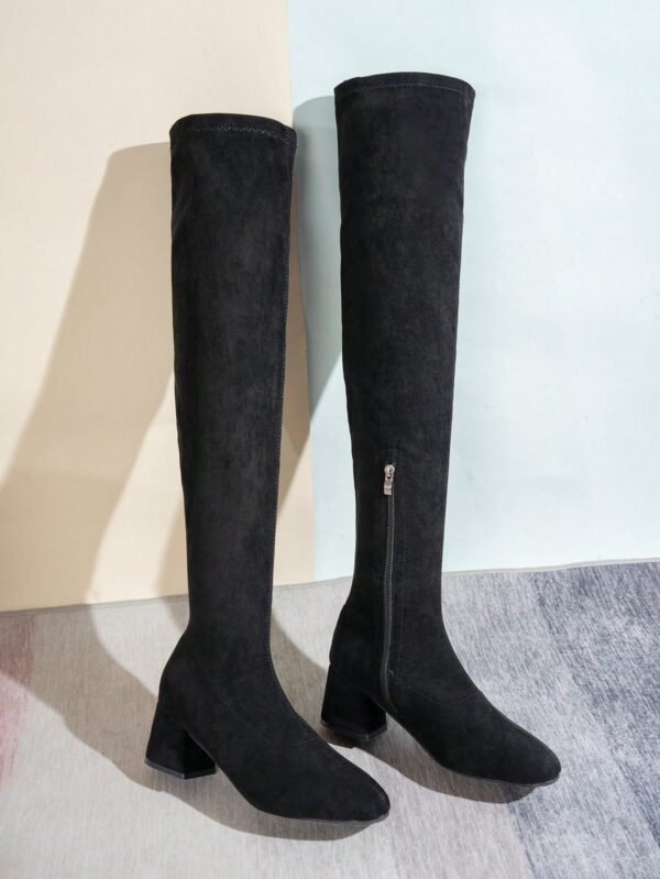 Botas Plus Size por Encima de la Rodilla, con Tacón Grueso - Image 15