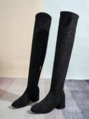 Botas Plus Size por Encima de la Rodilla, con Tacón Grueso