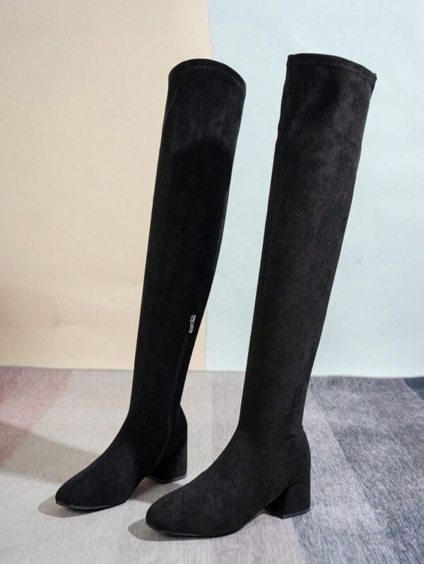 Botas Plus Size por Encima de la Rodilla, con Tacón Grueso - Image 14