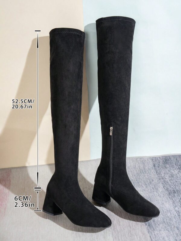 Botas Plus Size por Encima de la Rodilla, con Tacón Grueso - Image 16