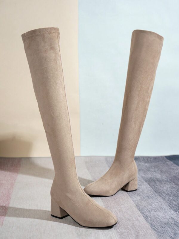 Botas Plus Size por Encima de la Rodilla, con Tacón Grueso - Image 20