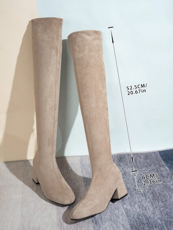 Botas Plus Size por Encima de la Rodilla, con Tacón Grueso - Image 22