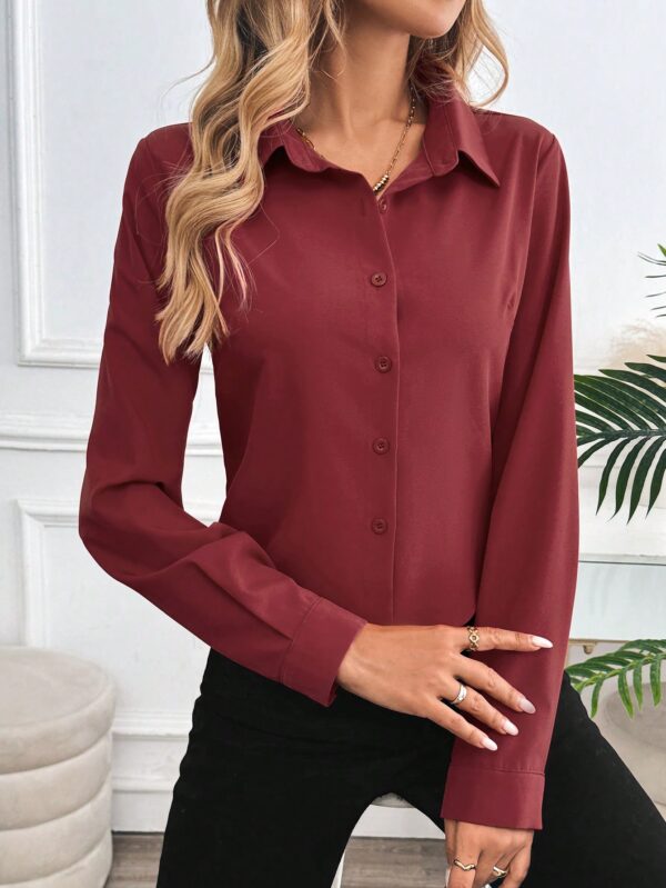 Blusa de Mujer Larga y Simple con Mangas Largas - Image 19