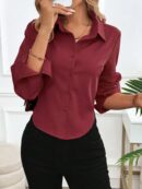 Blusa de Mujer Larga y Simple con Mangas Largas