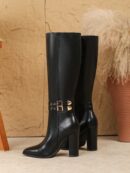 Botas Altas de Tacón Ancho para Mujer Talla Plus