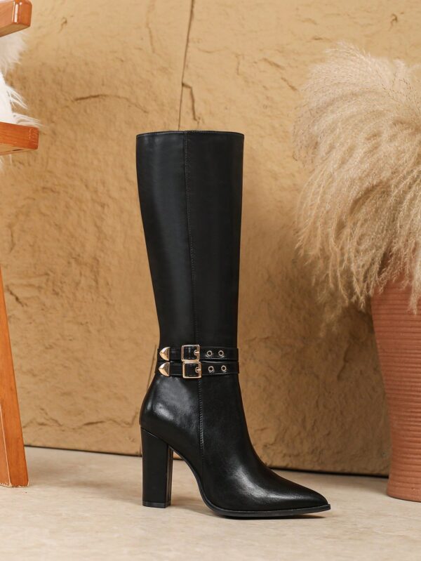 Botas Altas de Tacón Ancho para Mujer Talla Plus - Image 13