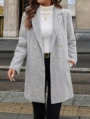 Abrigo de Lana con Solapas y Doble Botonadura