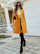 Abrigo Elegante con Cuello Solapa y Doble Botonadura