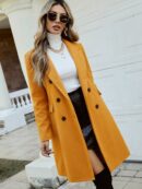 Abrigo Elegante con Cuello Solapa y Doble Botonadura