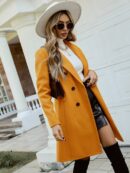 Abrigo Elegante con Cuello Solapa y Doble Botonadura