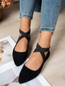 Zapatos Planos Negros Clásicos con Punta Afilada para Mujer