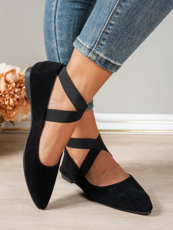Zapatos Planos Negros Clásicos con Punta Afilada para Mujer - Image 3