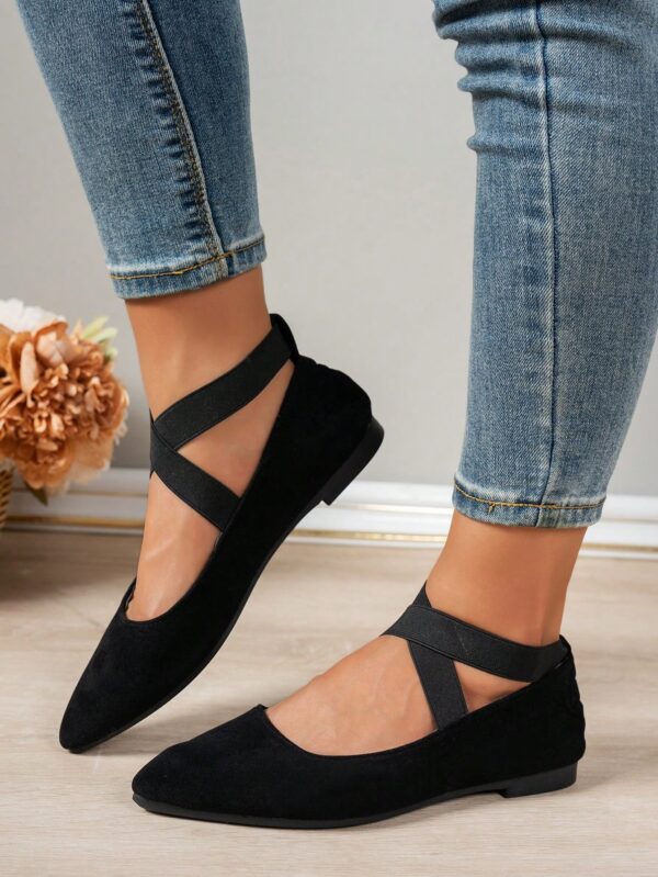 Zapatos Planos Negros Clásicos con Punta Afilada para Mujer - Image 4