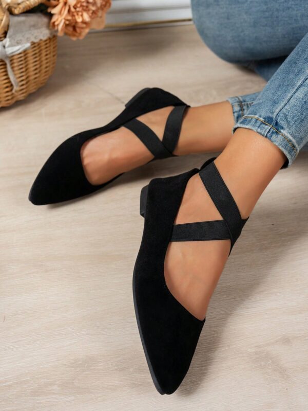 Zapatos Planos Negros Clásicos con Punta Afilada para Mujer - Image 5