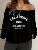 Sudadera de Punto Gris con Estampado y Manga Larga para Otoño/Invierno