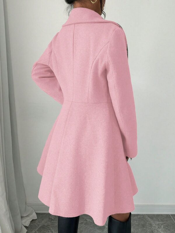 Abrigo Elegante de Cuello Alto y Manga Larga en Tweed - Image 37