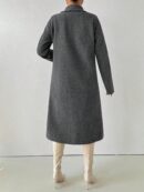 Abrigo Casual de Doble Botonadura y Cuello Solapa