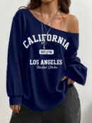 Sudadera de Punto Gris con Estampado y Manga Larga para Otoño/Invierno