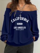 Sudadera de Punto Gris con Estampado y Manga Larga para Otoño/Invierno