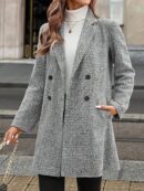 Abrigo de Lana con Solapas y Doble Botonadura