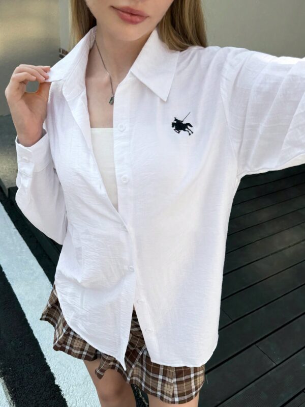 Camisa Estampada con Manga Larga y Hombros Caídos - Image 6