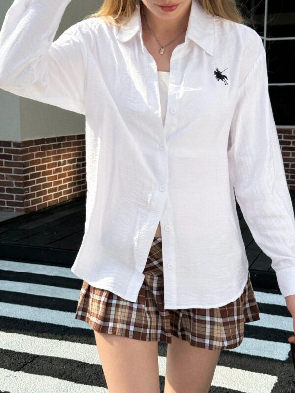 Camisa Estampada con Manga Larga y Hombros Caídos - Image 7