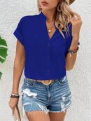 Blusa Batwing Manga Corta en Color Sólido