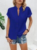 Blusa Batwing Manga Corta en Color Sólido